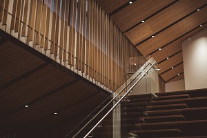 Glass railing, stairway and banister from Milwaukee installer in residential home